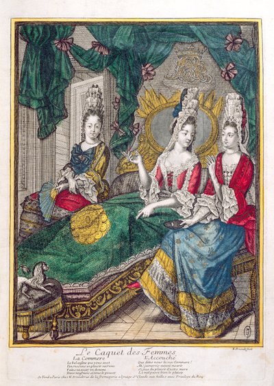 Women chatting or The New Mother, late 17th century by Nicolas Arnoult